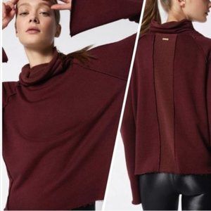 ALALA Maroon Riki Cowl Turtleneck Pullover Sweater